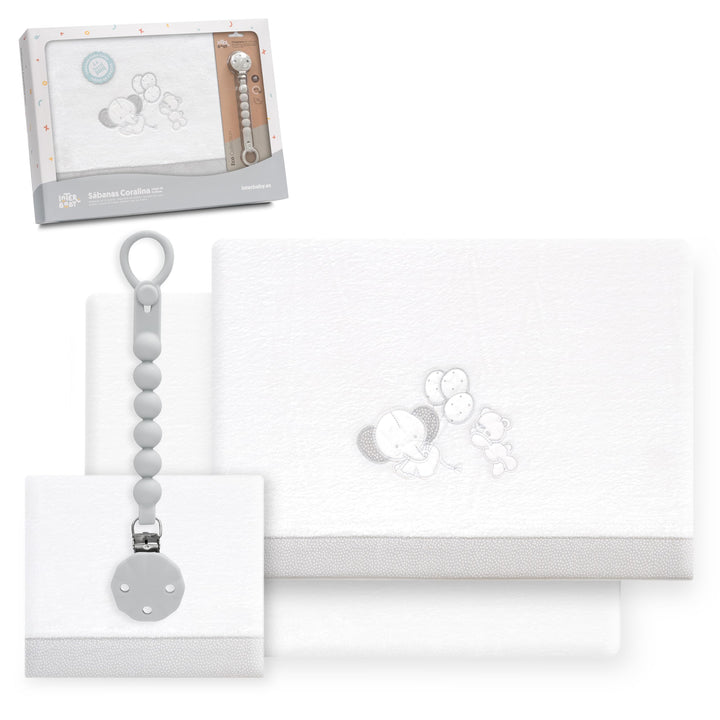 Interbaby Bettwäsche-Set für Kinderbett, 60 x 120 cm, 100% Polyester, warm, inklusive Spannbettlaken