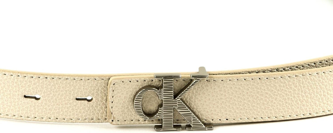 Calvin Klein CKJ Monogram Mono Hardware Belt 25MM W85 Tuscan Beige