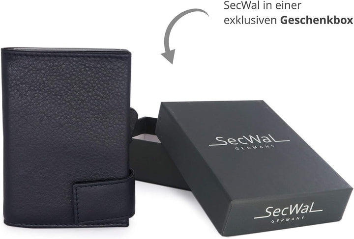 SecWal Kartenetui mit Münzfach Reissverschluss (Blau), Blau