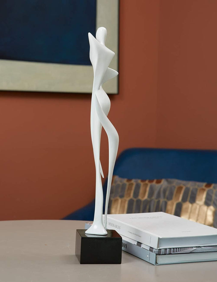 NENBOLEC Modern Skulptur Dekor Frau Statue Figuren Wohnzimmer Kunst Arts Polyresin Weiss Geschenk 42