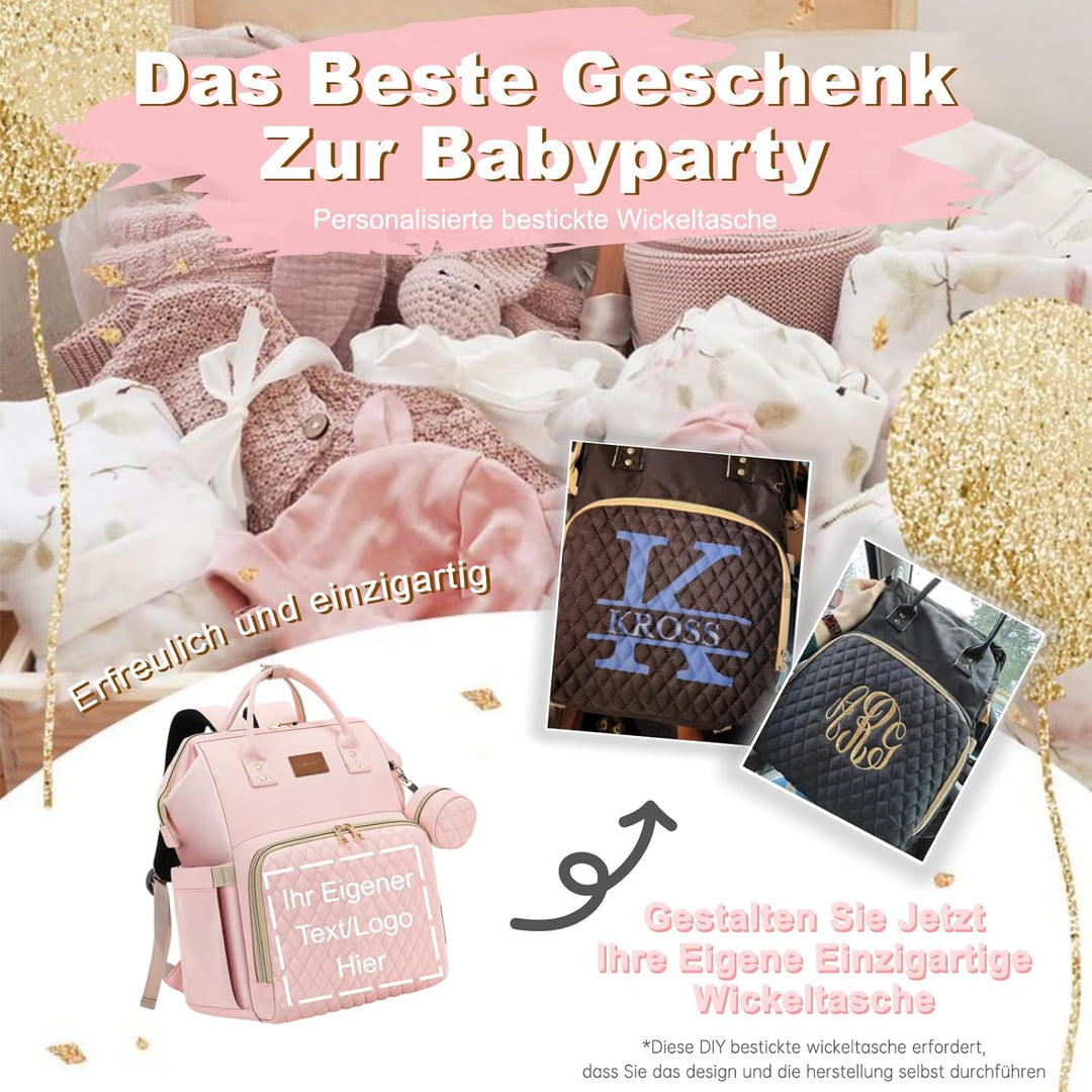 Wickelrucksack Gross - Baby Wickeltasche Rucksack Wasserdicht &amp; Leicht mit Wickelunterlage, Schnulle
