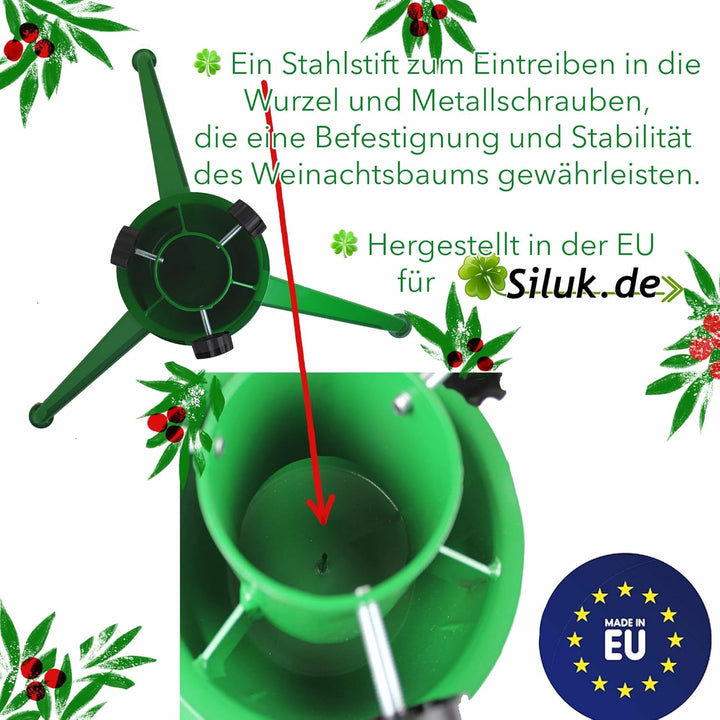 SILUK Weihnachtsbaumständer Verstellbarer Metall Christbaumständer mit Wasserbehälter (Ständer)