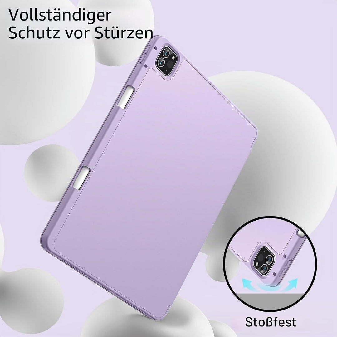 JETech Hülle für iPad Pro 12,9 Zoll (6./5. Generation, Modell 2022/2021) mit Stifthalter, Unterstütz