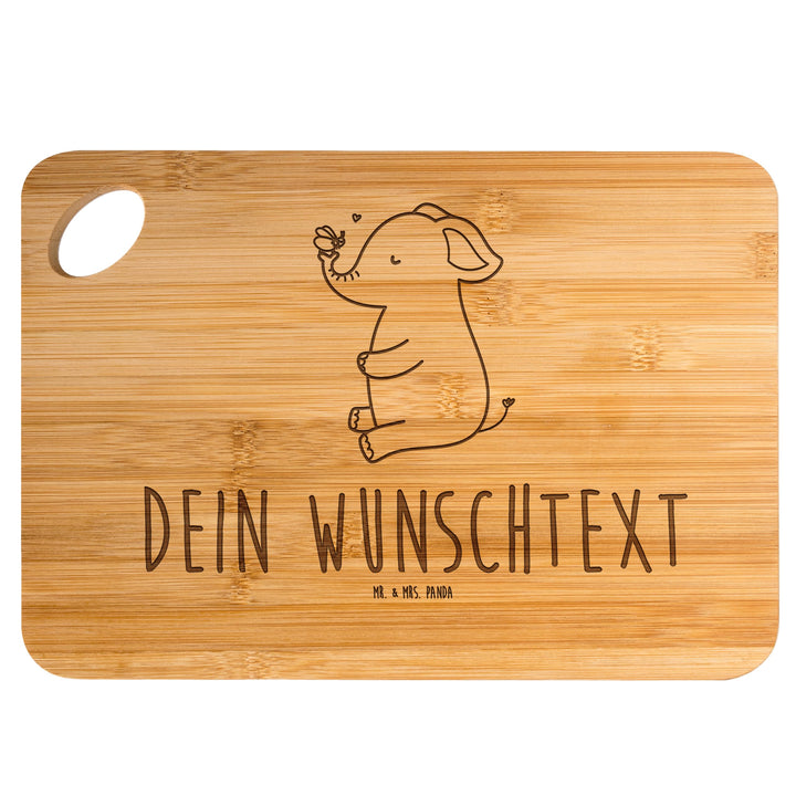 Mr. & Mrs. Panda Holzschneidebrett mit Gravur Elefant Biene - Personalisierte Geschenke, Liebesspruc