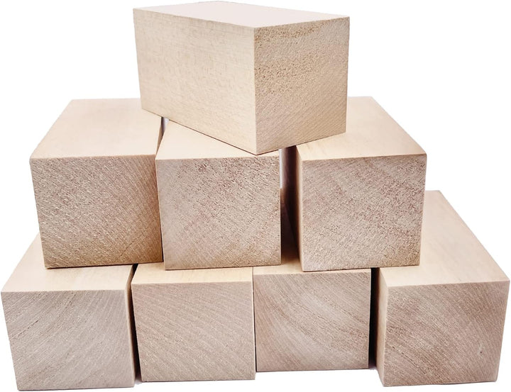 Thiecoc 8 Stück Lindenholz zum Schnitzen (5,1 x 5,1 x 10,2 cm), Lindenholz für Holzschnitzerei, Holz