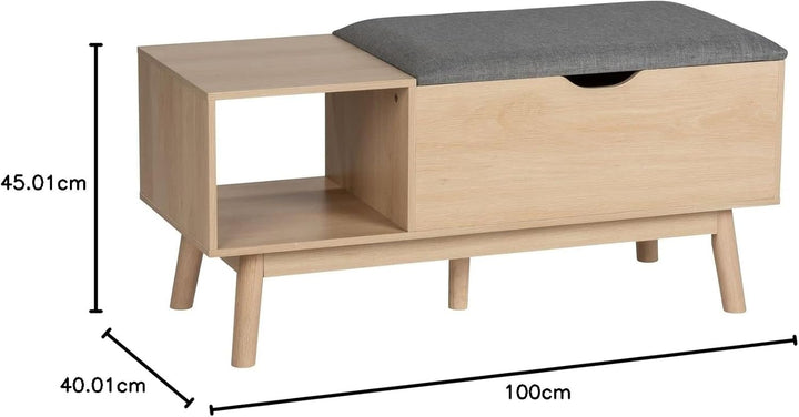 WENKO Sitzbank Edda mit Staufach, moderne Schuhbank mit Sitzpolster und grosszügigem Stauraum für Di