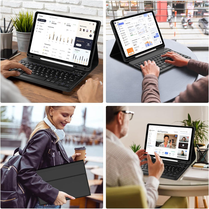 IVEOPPE Hülle Tastatur für Samsung Galaxy Tab S10 FE 10.9", Tastatur Teblet für Samsung S9/S10FE, Ma