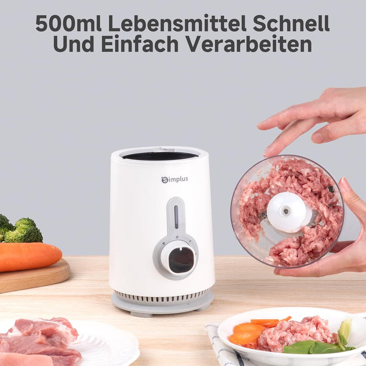 SIMPLUS 3-in-1 Standmixer & Smoothie Maker mit 1,25L Mixbecher, 500ml Fleischwolf & 300ml Mahlbecher
