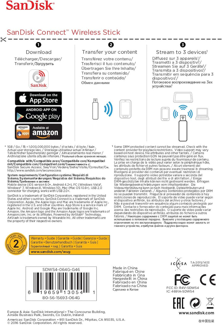 SanDisk 64GB Connect Wireless Stick, 64GB