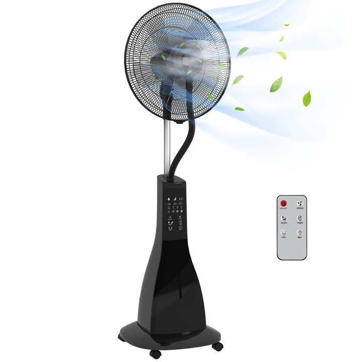 HOMCOM Ventilator mit Wasserkühlung, Standventilator mit Sprühnebel, Fernbedienung, Timerfunktion, o
