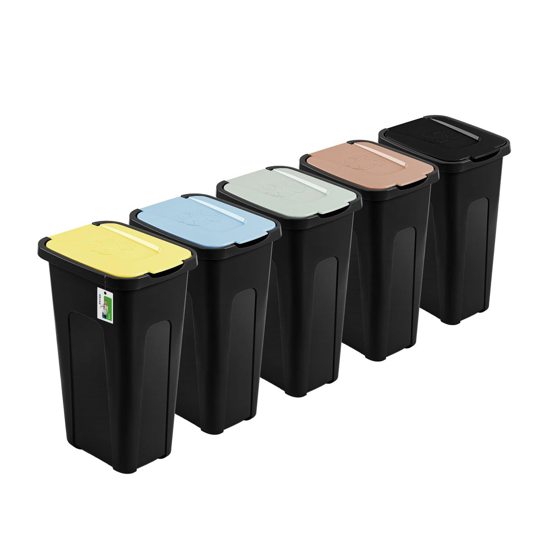 PAFEN Grosser Mülleimer 30l mit Deckel – 5er Set Abfallbehälter 550 x 275 x 370mm - Abfalleimer für