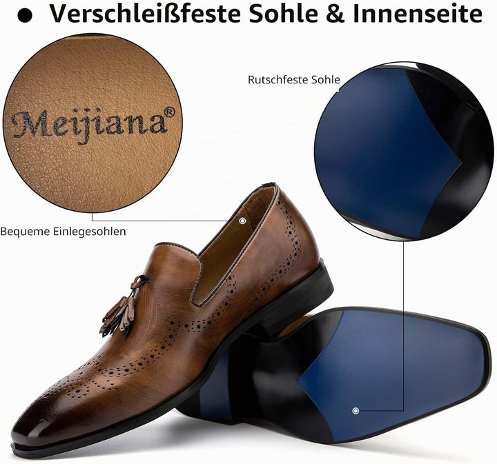 MEIJIANA Herren Mokassins Klassische Herren Anzug Schuhe Elegante Schuhe Leder Sommer Freizeitschuhe