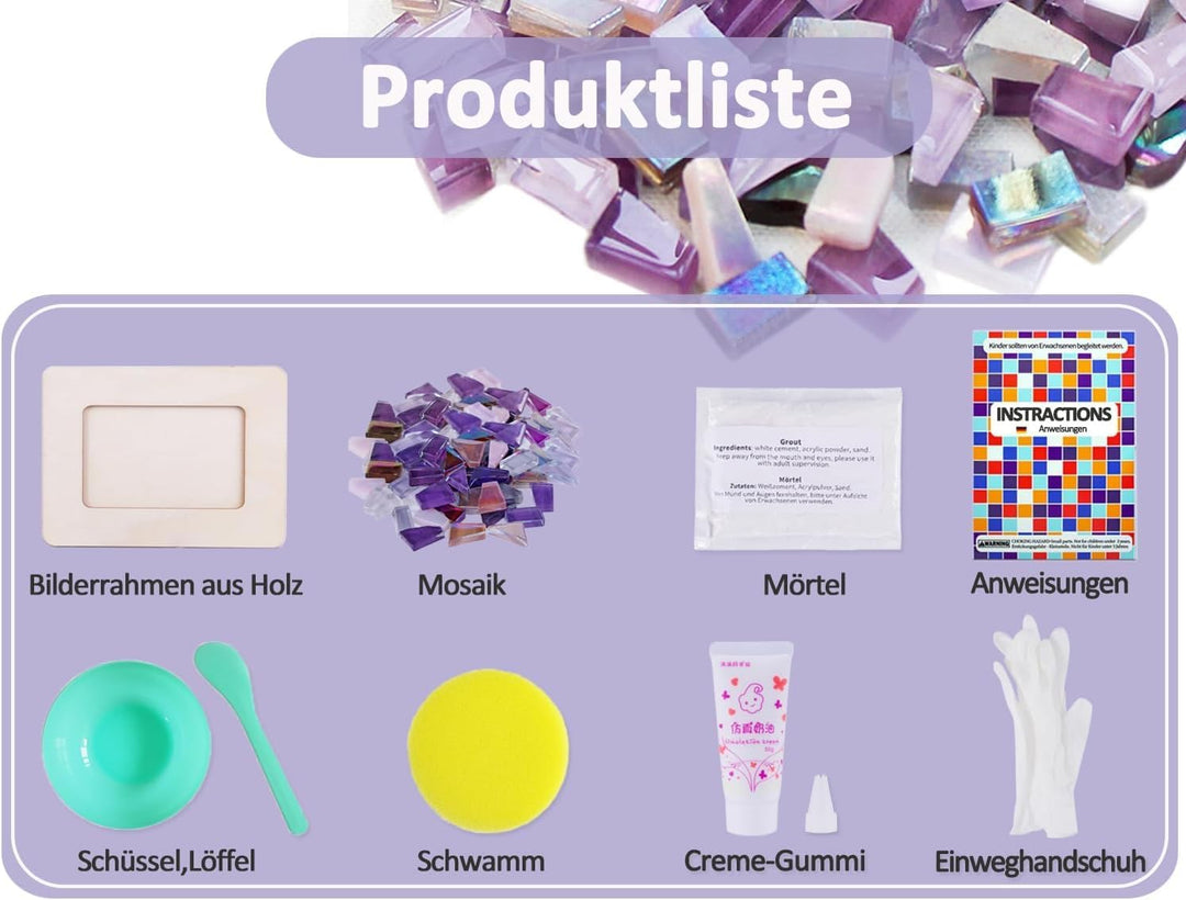 AiYoYo DIY Fotorahmen Bastelset Geschenke für Kinder und Erwachsene Mosaik Bilderrahmen Kreatives Ba