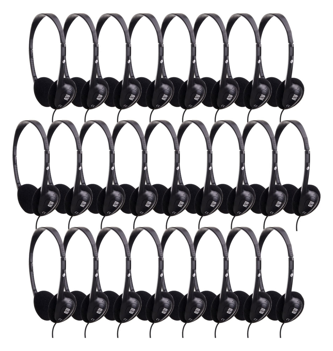 Pronomic KH-10BK Kopfhörer 25x Set - Ideal für TV und Silent Guide-Systeme - Verstellbarer Kopfbügel