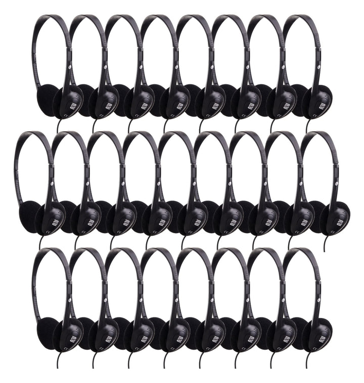 Pronomic KH-10BK Kopfhörer 25x Set - Ideal für TV und Silent Guide-Systeme - Verstellbarer Kopfbügel