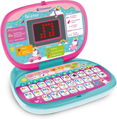 Clementoni - 16455 - Computer Kid DOT Unicorn - Elektronisches Lernspiel, Kindercomputer, Laptop Kin