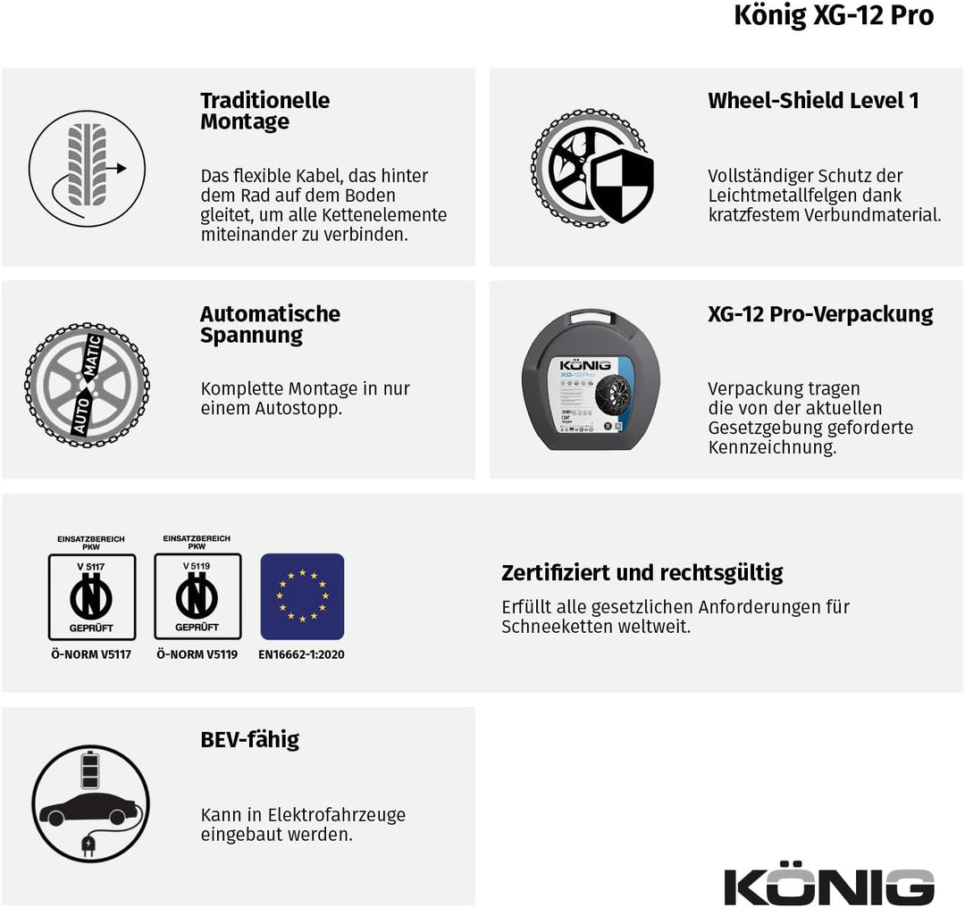 KÖNIG XG-12 Pro 235 - Schneeketten, XG-12 PRO 235