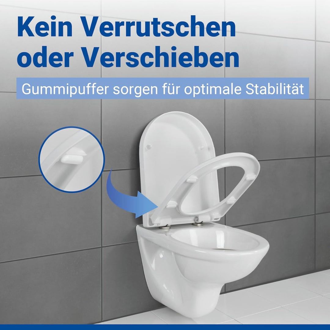 WENKO WC-Sitz Palma, hygienischer Toilettensitz mit Absenkautomatik, WC-Deckel mit Fix-Clip Hygiene-