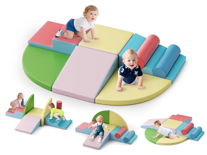 Brolteja Baby-Schaumstoffbausteine, Softplay-Set für Kleinkinder von 1–3 Jahren, Baby-Kletterturm mi