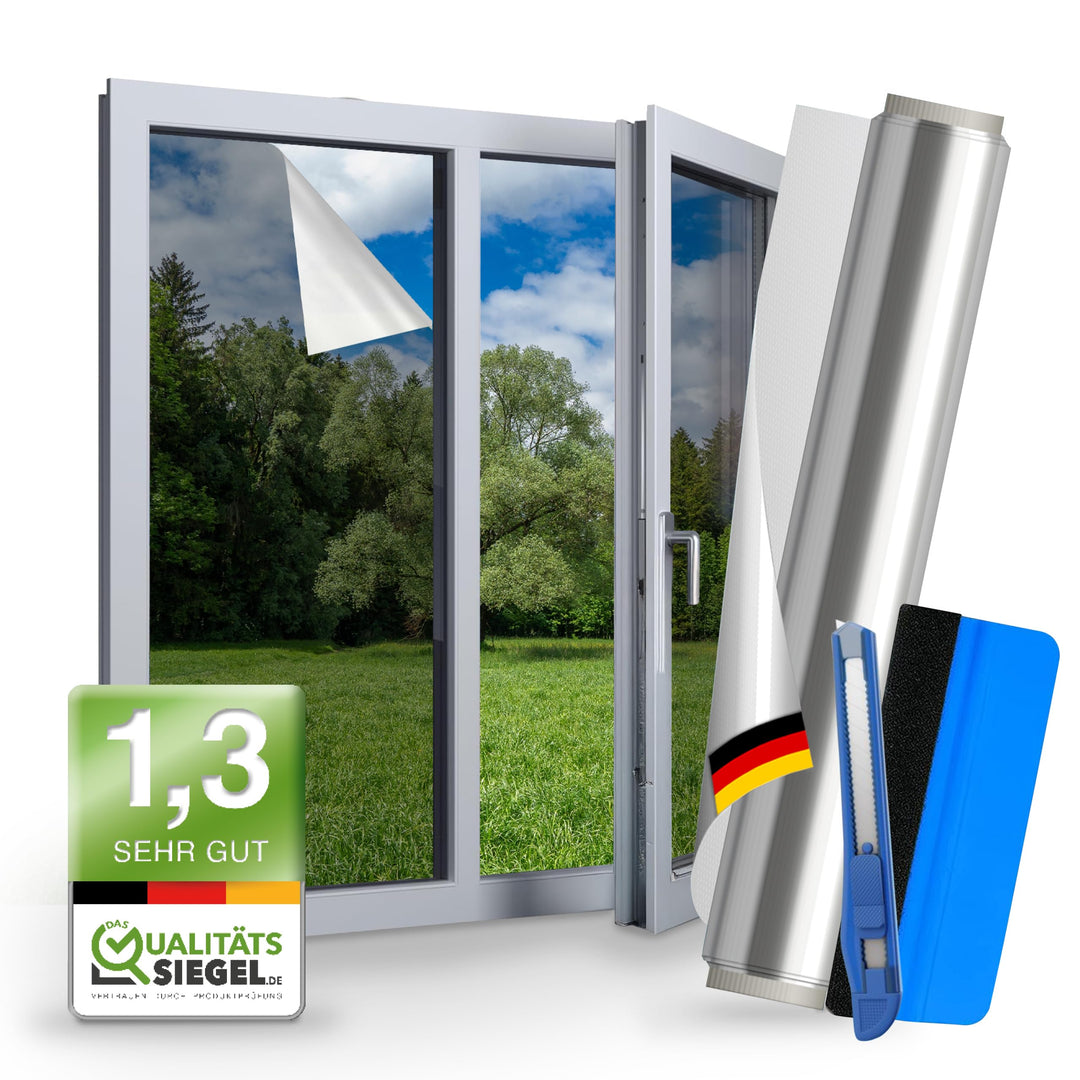 WindowShield® | UV-Schutz Sonnenschutzfolie Fenster innen oder aussen | Spiegelfolie Selbstklebend |