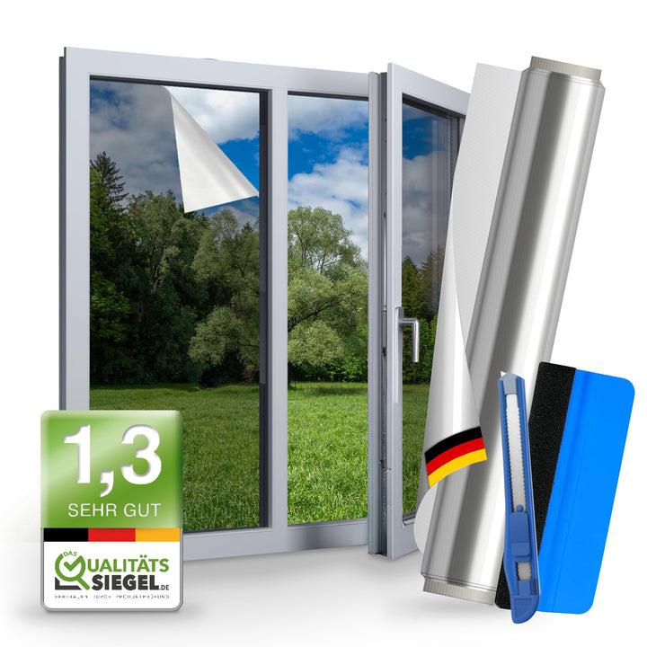 WindowShield® | UV-Schutz Sonnenschutzfolie Fenster innen oder aussen | Spiegelfolie Selbstklebend |