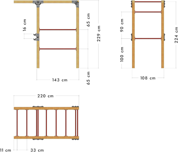 Wickey Fitnessgerät - Fit Base 425 - Outdoor Fitnessstudio, Gym für Zuhause, Klettern und Sport für