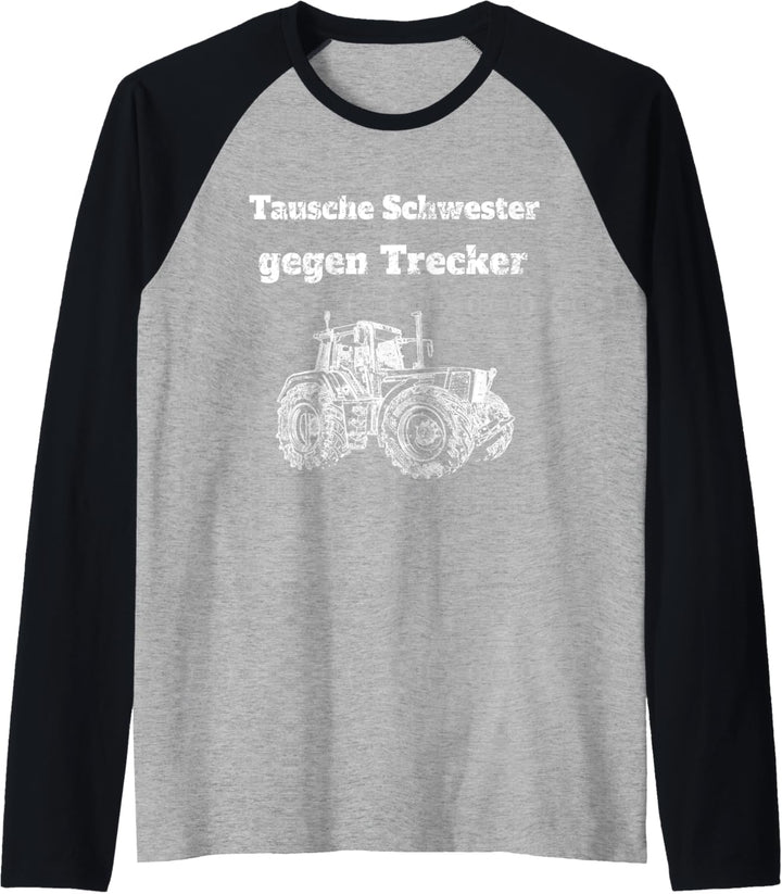 Traktor Landwirt Trecker Landwirtschaft Sohn Kind Bruder Raglan