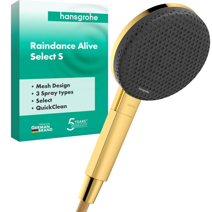 hansgrohe Raindance Alive Select S - Duschkopf, Handbrause mit 3 Strahlarten (inkl. PowderRain), run