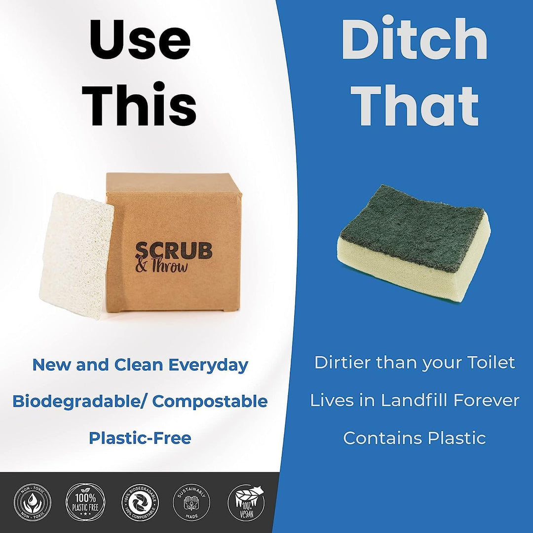 Scrub & Throw Natürliche Luffa-Schwämme, Mehrzweck-Geschirrschwämme, kratzfeste Küchenschwämme, (30