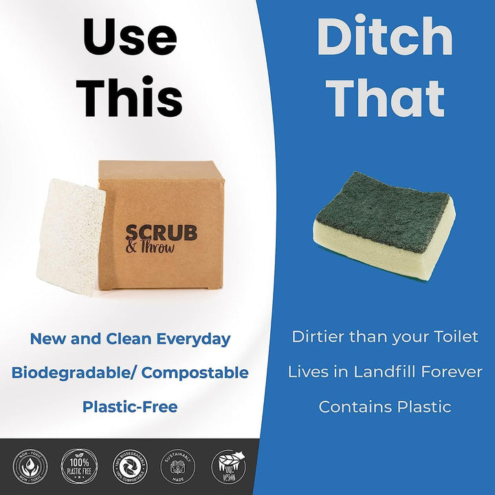 Scrub & Throw Natürliche Luffa-Schwämme, Mehrzweck-Geschirrschwämme, kratzfeste Küchenschwämme, (30