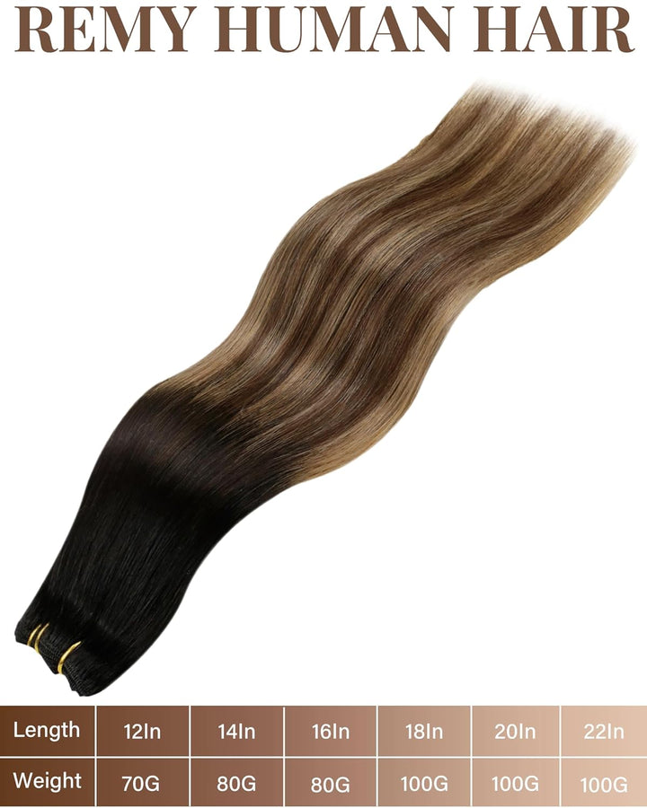 Hetto Balayage Tressen Echthaar Extensions Remy Tressen Extensions Echthaar Glatt Tressen Extensions
