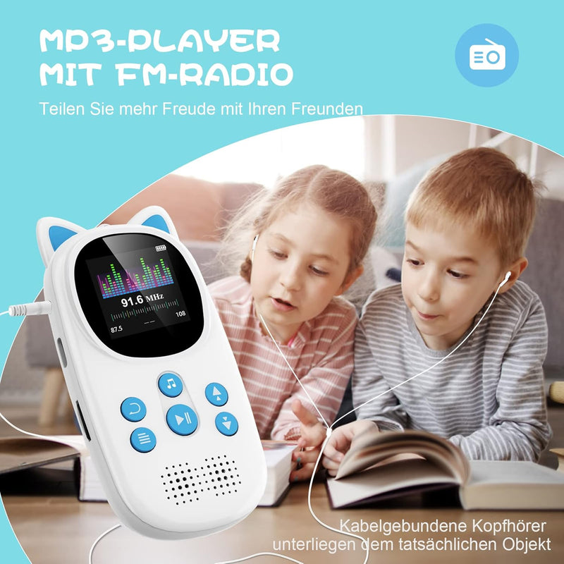 32GB MP3 Player Bluetooth 5.0, Oilsky MP3-Player Kinder mit Kopfhörer, 750mAh Tragbarem Sport Mp3 Mu