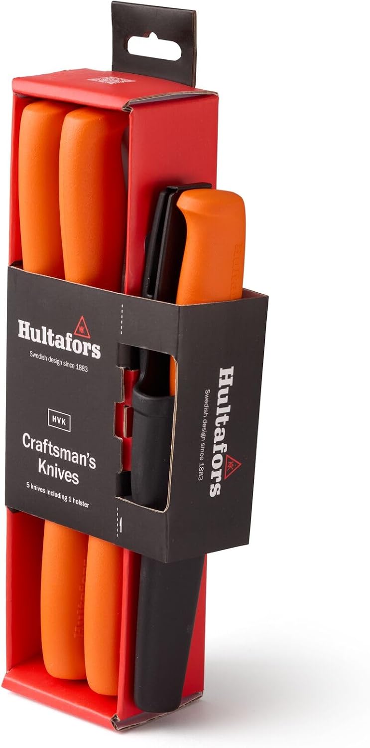 Hultafors Set Handwerkermesser HVK I 5 Stück I Allzweckmesser mit ergonomischem Griff und Klinge aus