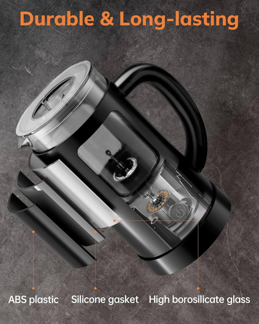 Morpilot Milchaufschäumer Elektrisch, 130-600ml 550W, 4 in 1 Milchschäumer für Heisser und Kalter, V