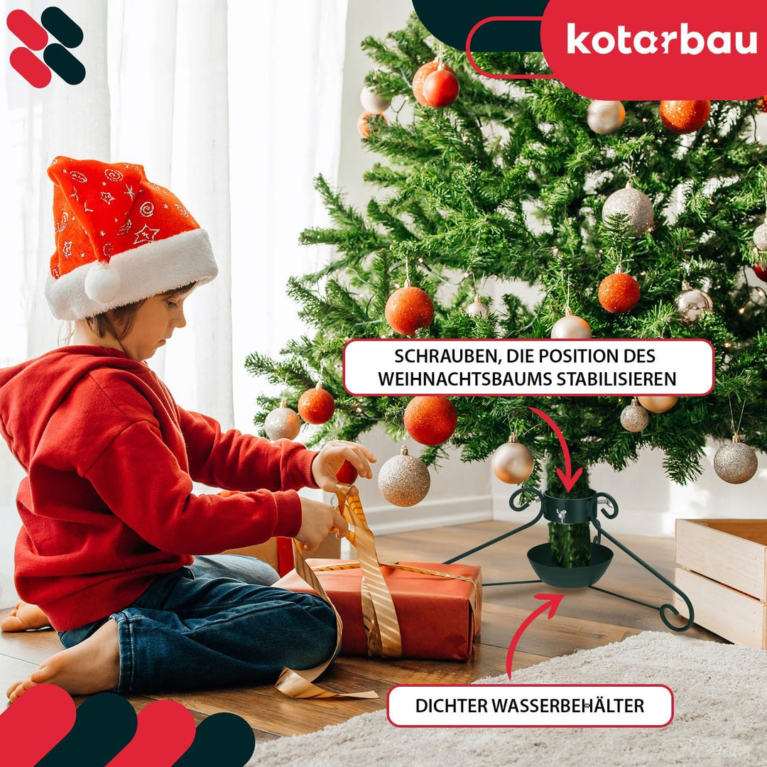KOTARBAU® Weihnachtsbaumständer mit Wassertank Grün dekorative Christbaumständer Tannenbaumständer m