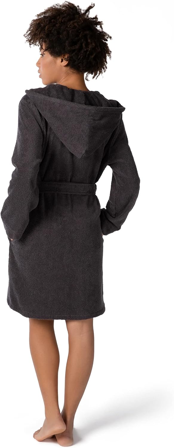 Möve Homewear kurzer Kapuzenmantel, 100% Baumwolle, Graphite, Grösse 40