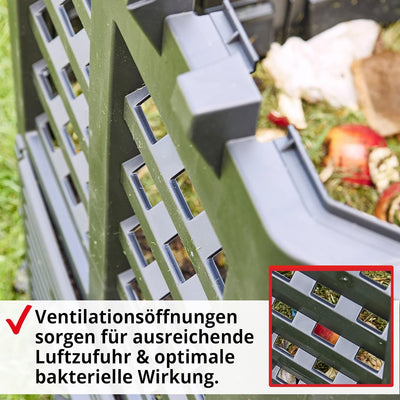 HECHT Thermokomposter aus Kunststoff – Schnellkomposter mit praktisches Stecksystem – Robuster & hoc