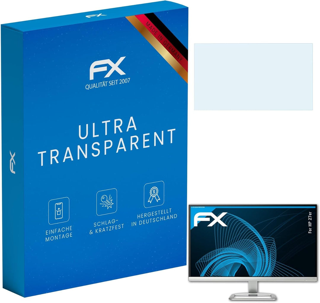 atFoliX Schutzfolie kompatibel mit HP 27er Folie, ultraklare FX Displayschutzfolie