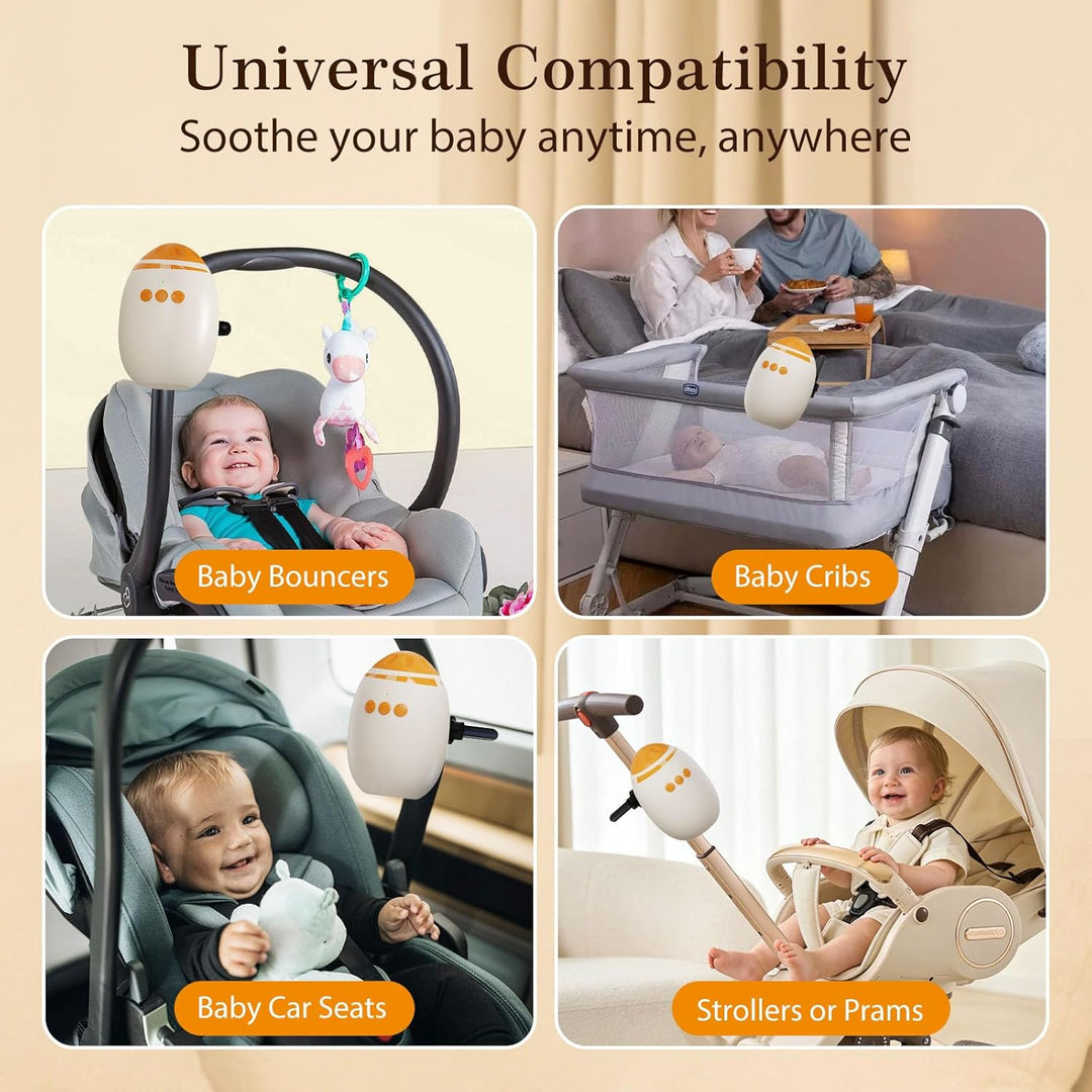 Kinderwagenschaukler - Einschlafhilfe Baby Handfreie Babywippe Elektrisch mit 45-Min Timer, USB-C Wi