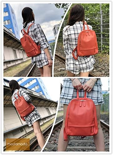 modamoda de - T138 - ital Damen Rucksacktasche aus Leder