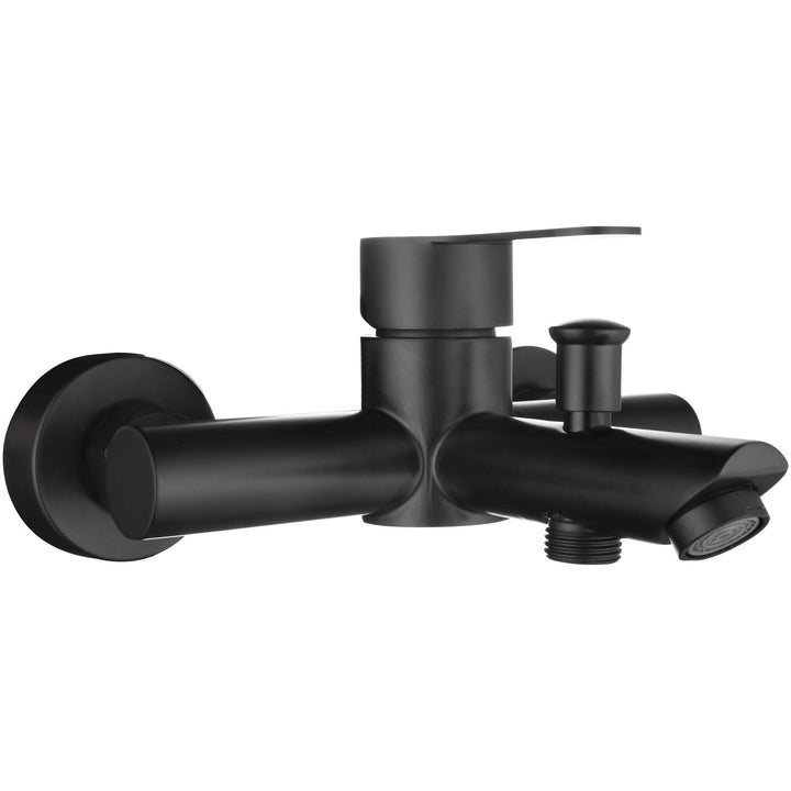 Tecmolog Badarmaturen Einhand Brausebatterie Edelstahl Badewanne Wasserhahn Duscharmatur Schwarz Auf