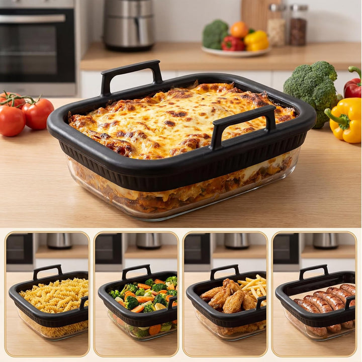 2 Stück Airfryer Zubehör für Ninja AF400EU/AF500EU/SL400EU COSORI Heissluftfritteuse 2 Kammern,Aufla