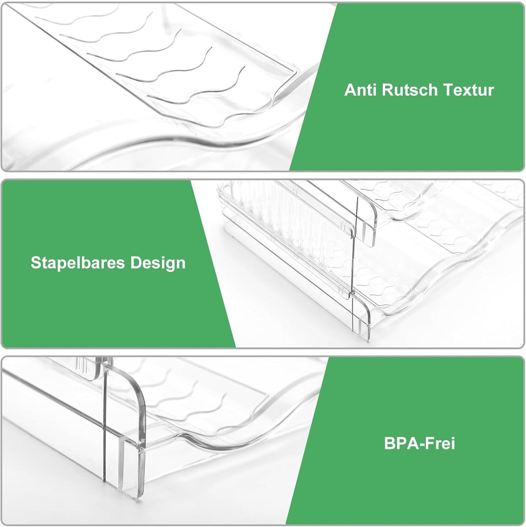 Stapelbarer Flaschenhalter für Kühlschrank, Schrank, Vorratskammer - Wasserflaschenhalter für Küchen