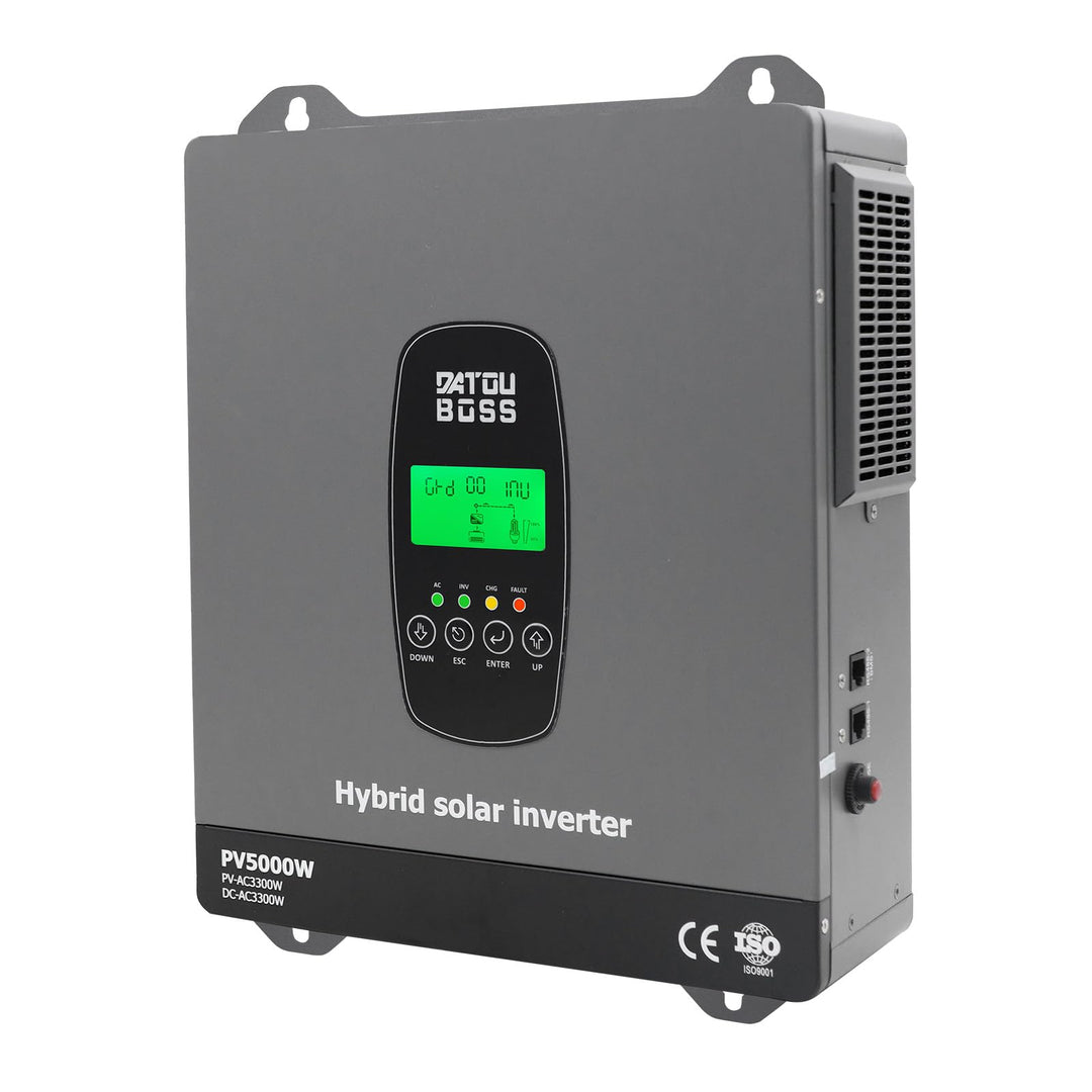 DATOUBOSS 3300W Hybrid Solar Wechselrichter 24V Reiner Sinus, DC 24V auf 220V/230V AC mit MPPT Solar