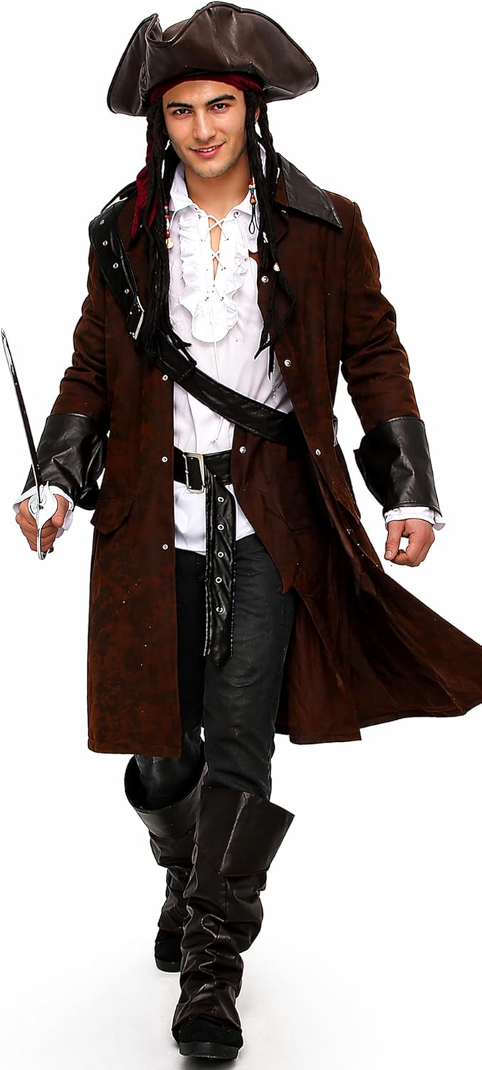 MAYLYNN 12104 - Piratenkostüm Kostüm Pirat Jack mit Hut und Zubehör Faschingskostüm Herren XL, XL