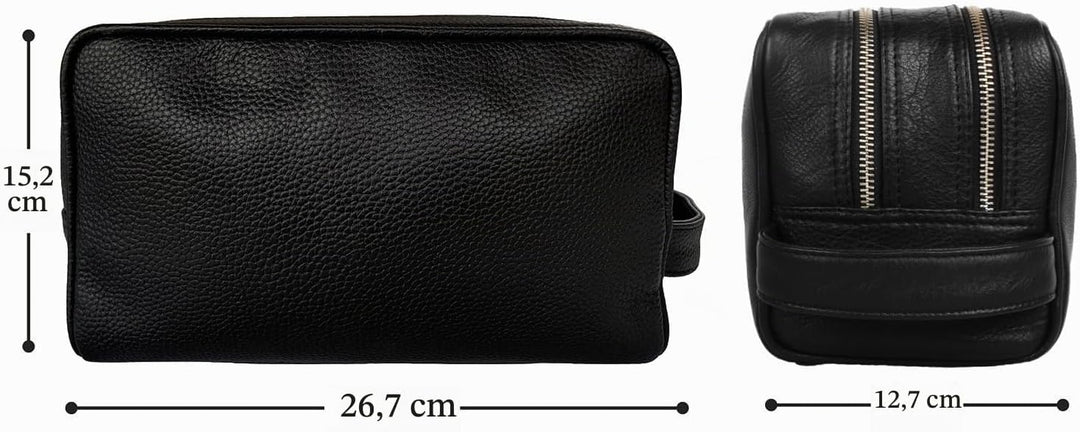Rustic Town kulturtasche kulturbeutel Leder | Leather Toiletry Bag wash Bag | Leder Kosmetiktasche W