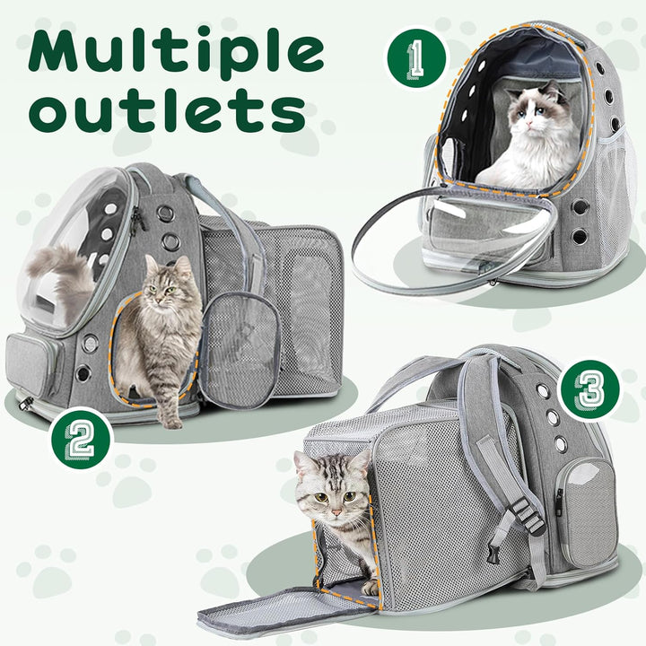 Erweiterbar Katzenrucksack mit Fenster Hunderucksack bis 8kg Katzenrucksack Grosse Katzen Cat Backpa