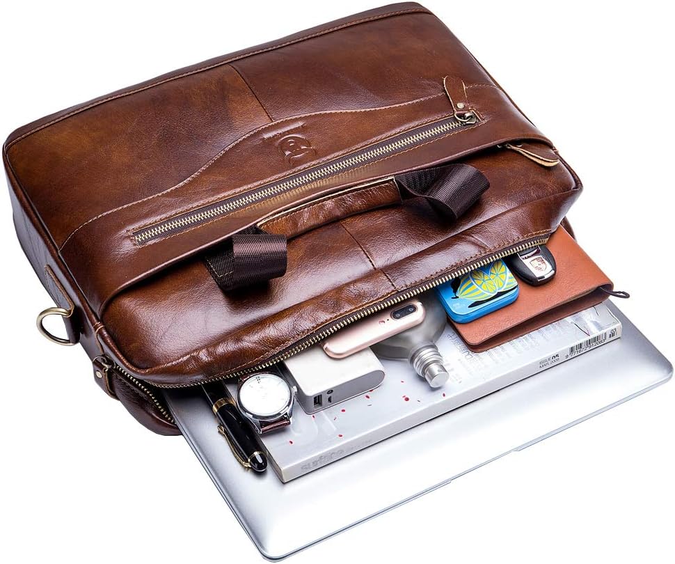 Umhängetasche aus Leder Schulter Crossbody Reisetasche für Herren Frauen 