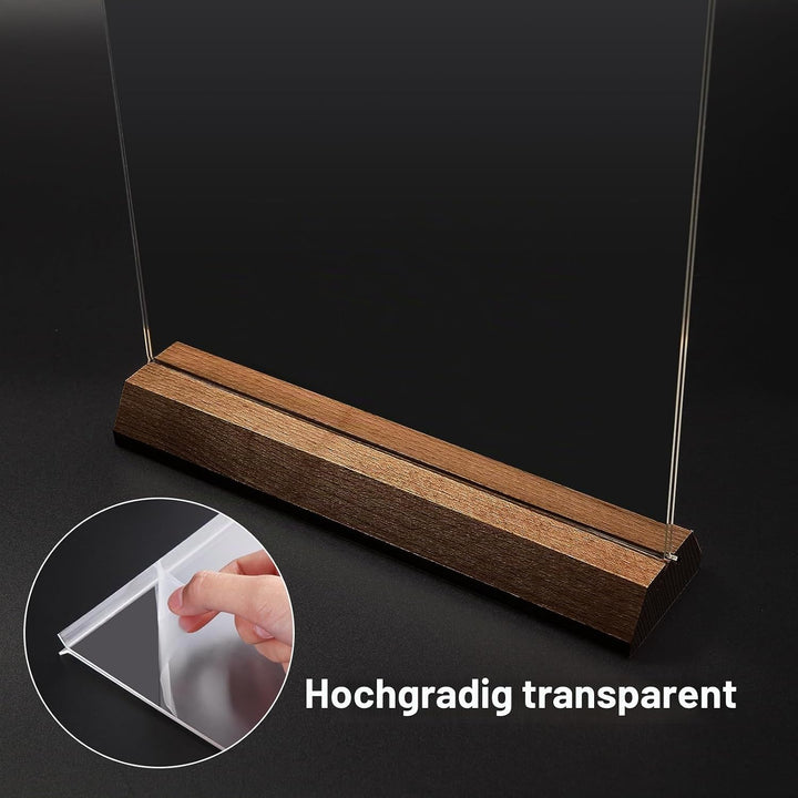 Srvnpioy A4 Ständer Tischaufsteller 10 Stück, Acryl Beidseitig Menükartenhalter Aufsteller A4 Postka