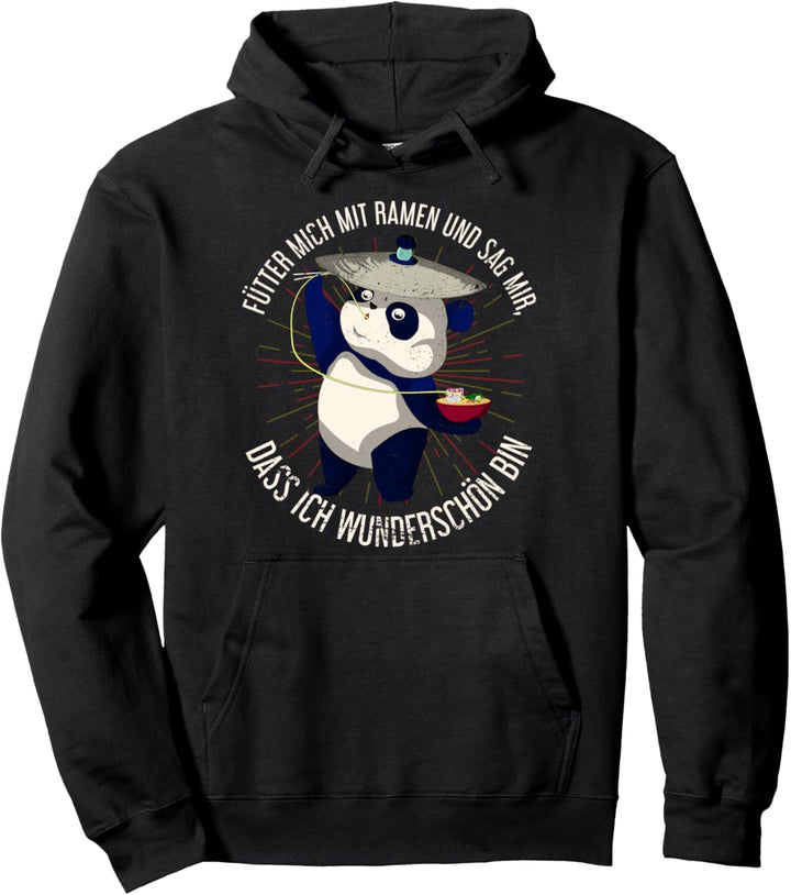 Fütter mich mit Ramen Nudeln Kawaii Panda Lustiges Ramen Pullover Hoodie